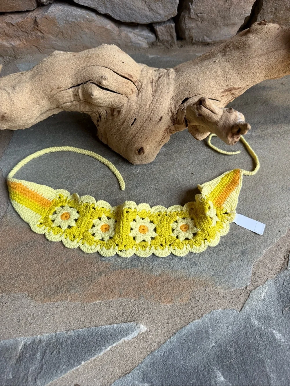 Small Floral Crochet Hair Wrap